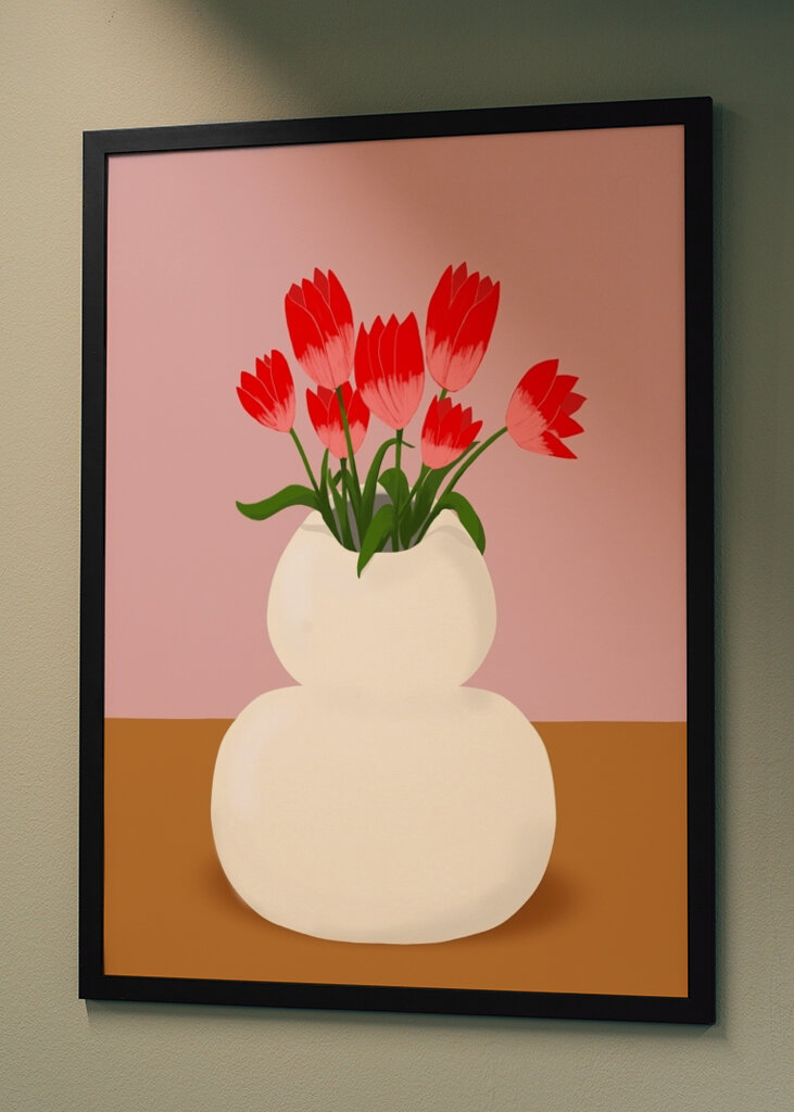Tulips in white vase