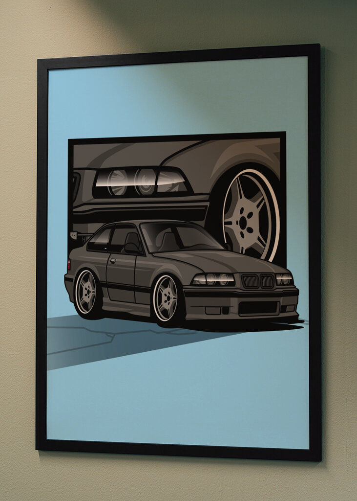 BMW E36 Cartoon