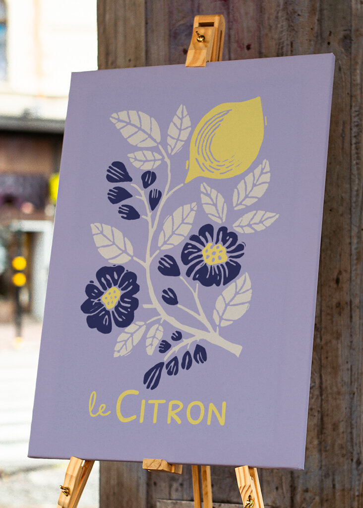 Dopamine Mid-Century Lemon Art