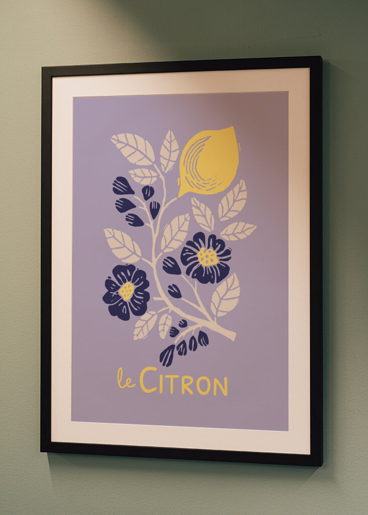 Dopamine Mid-Century Lemon Art