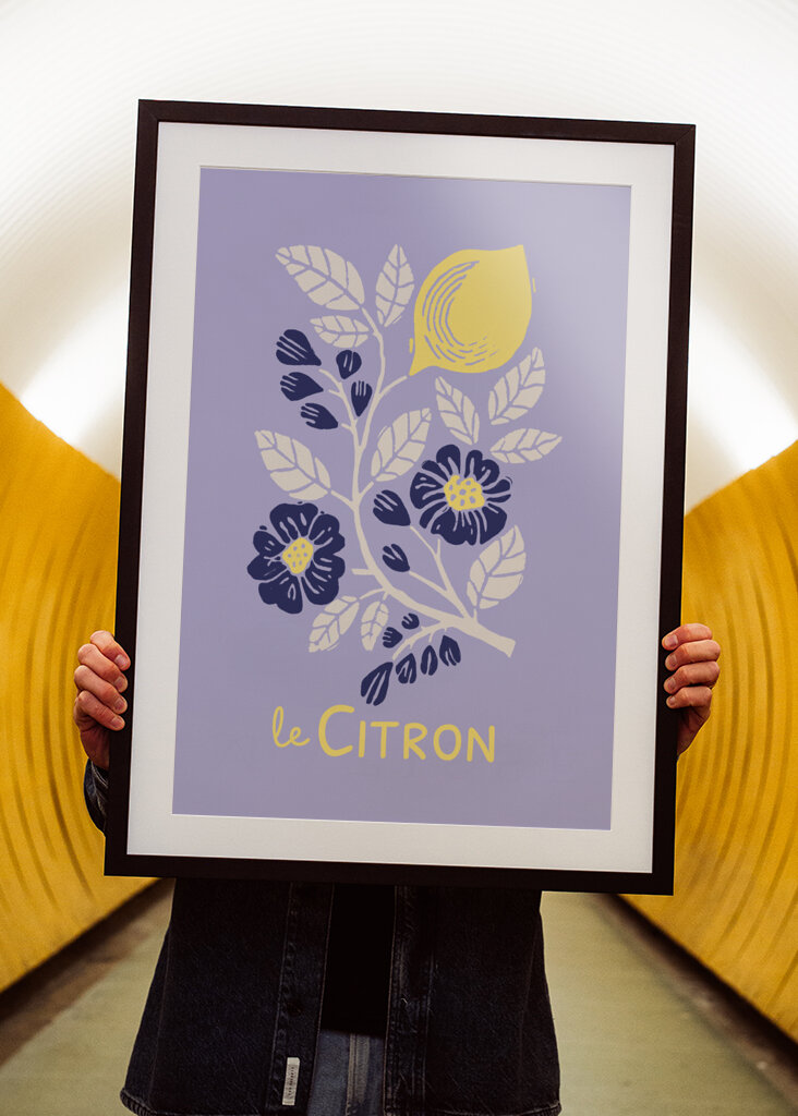 Dopamine Mid-Century Lemon Art