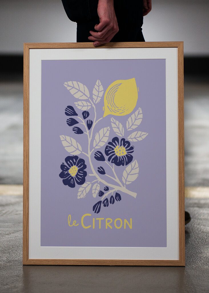 Dopamine Mid-Century Lemon Art