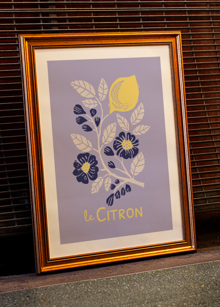 Dopamine Mid-Century Lemon Art