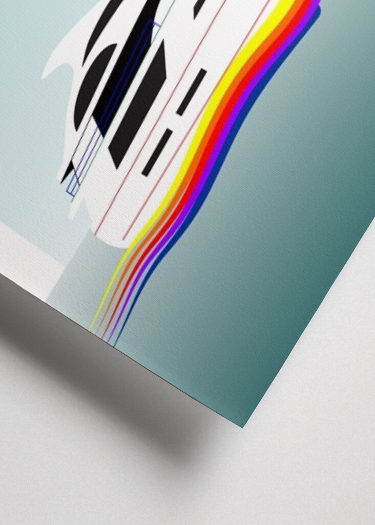 Yacht on rainbow wave 1