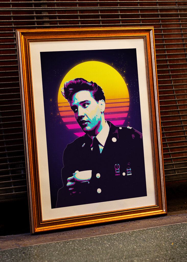 Elvis Aaron Presley retro art