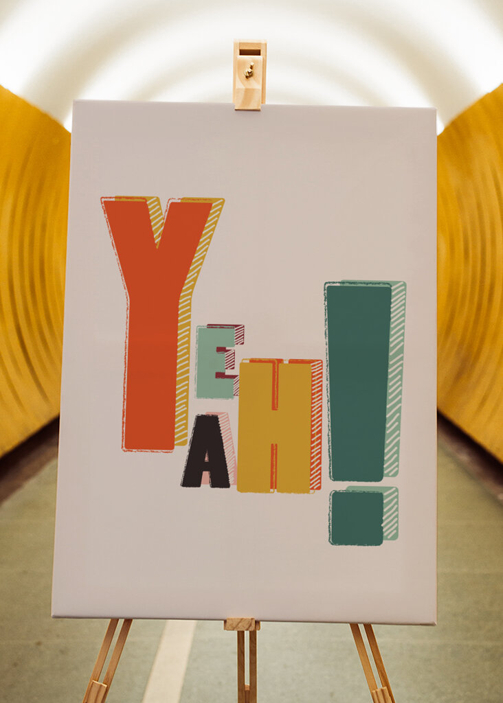 YEAH Dopamine Retro Block Art