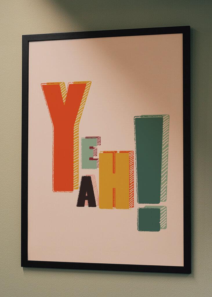 YEAH Dopamine Retro Block Art