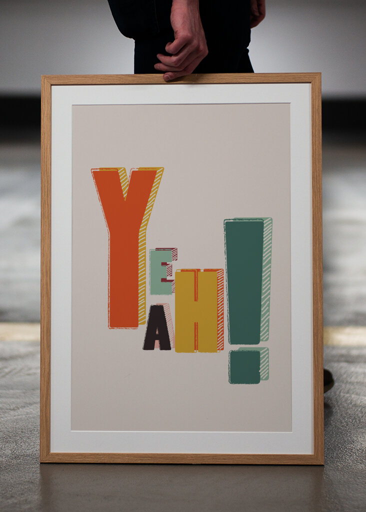 YEAH Dopamine Retro Block Art