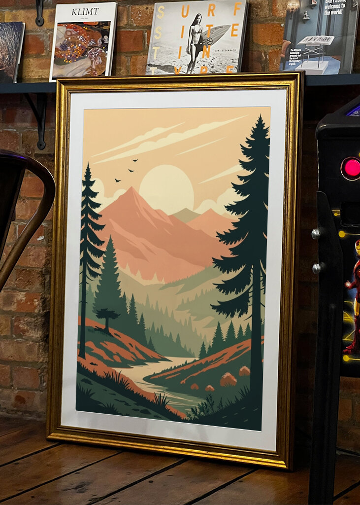 Les u řeky s horami, příroda