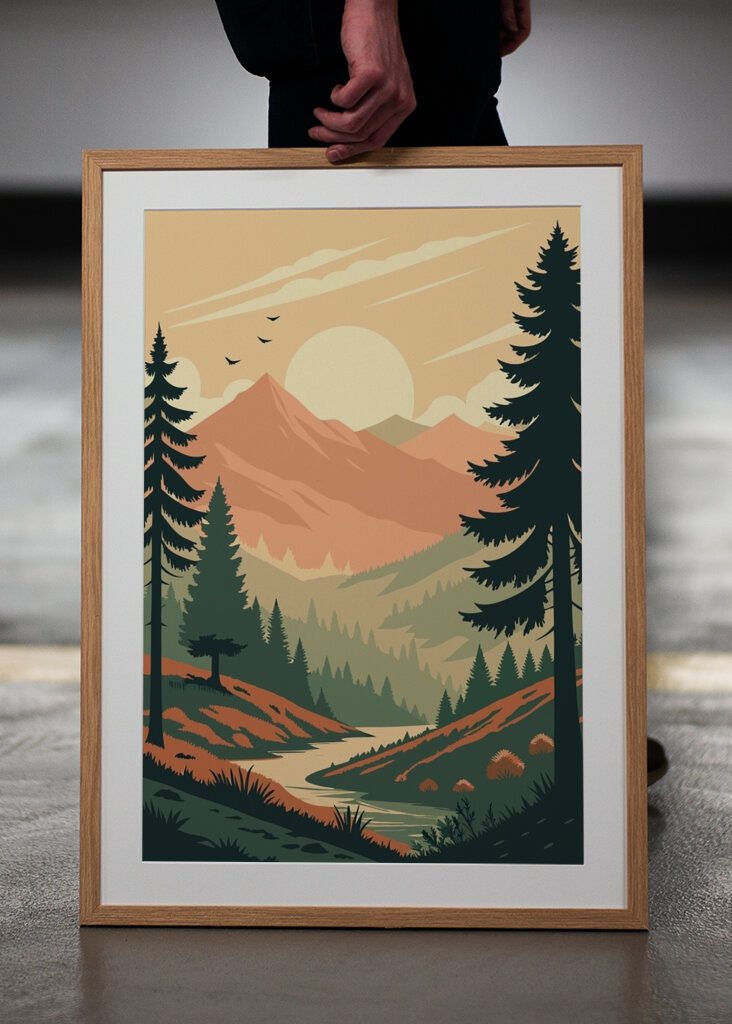 Les u řeky s horami, příroda