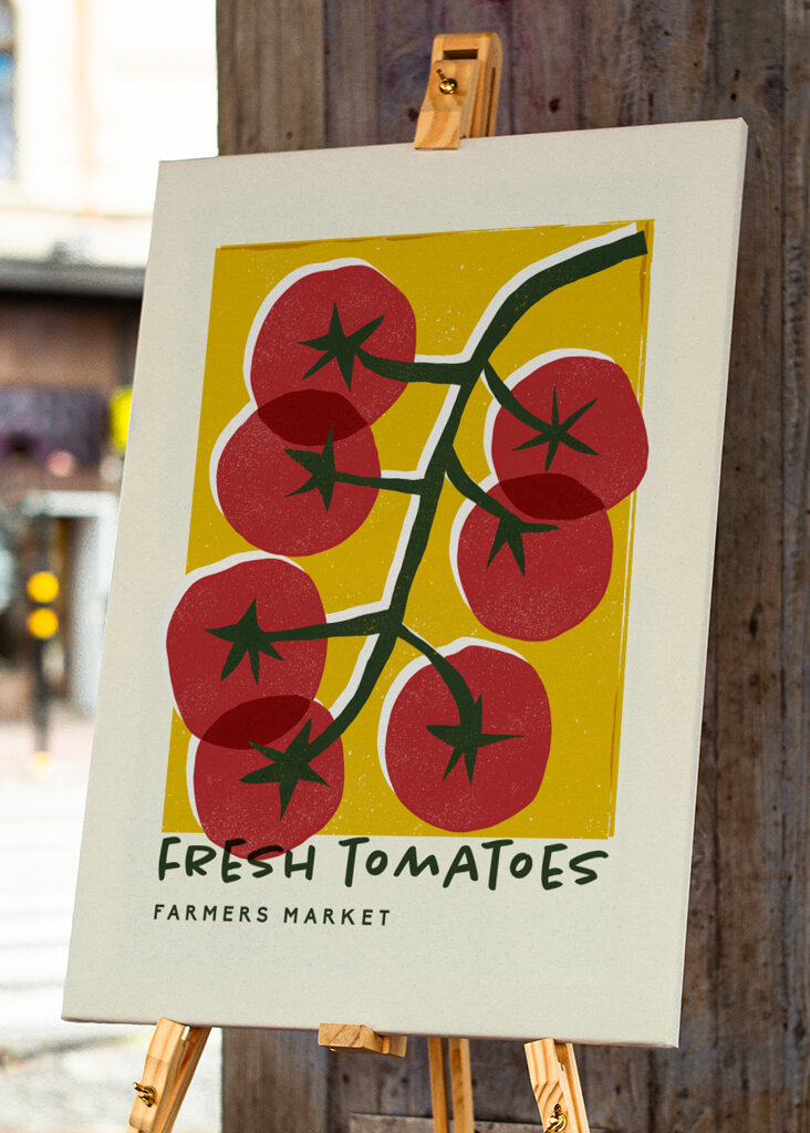 Farmářský trh s čerstvými rajčaty