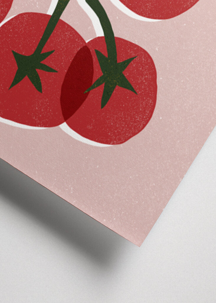 Rustic Kitchen Tomato Linocut 