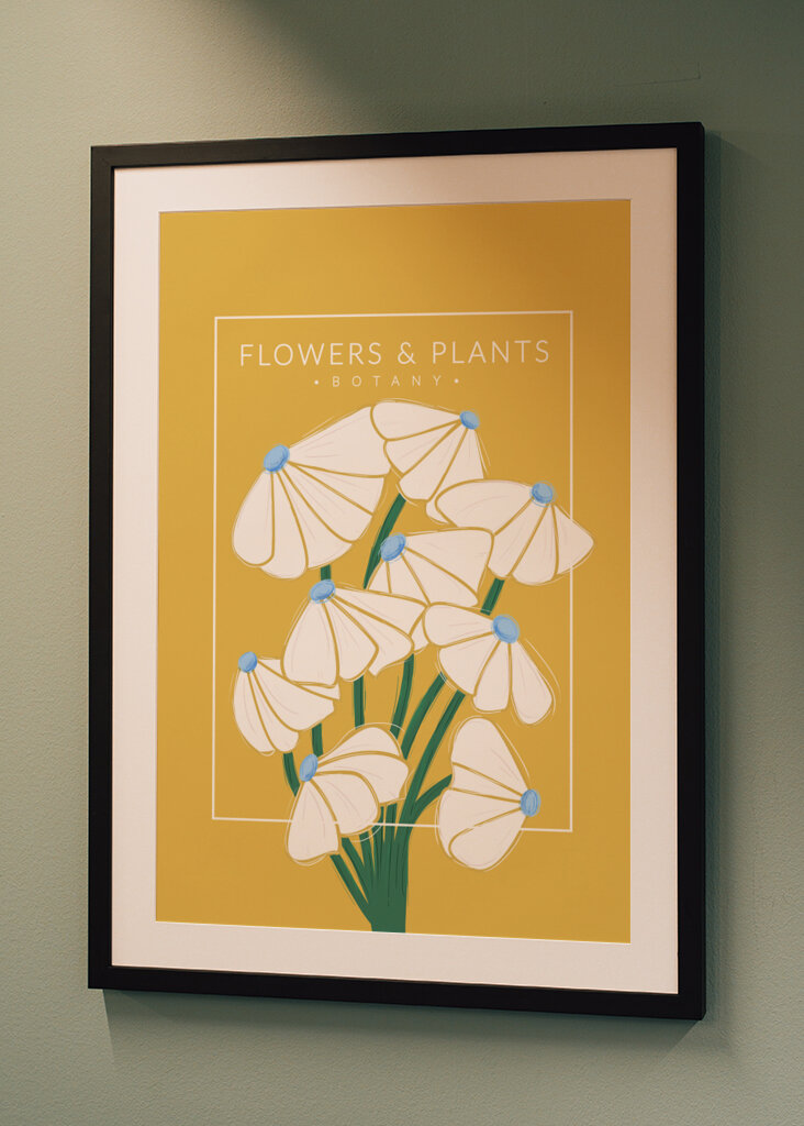 Biele botanické moderné kvety 