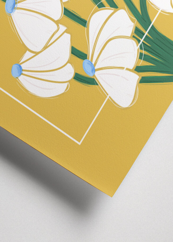 Biele botanické moderné kvety 