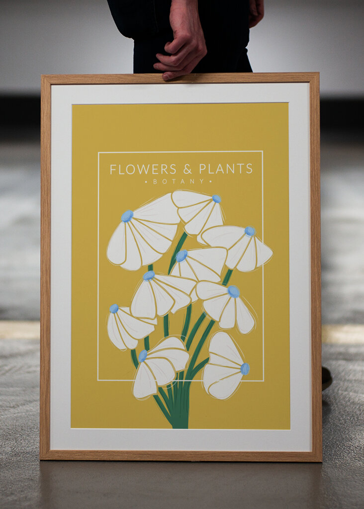 Biele botanické moderné kvety 