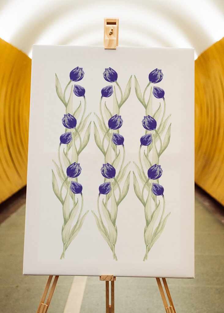 Tulips Repeating Blue