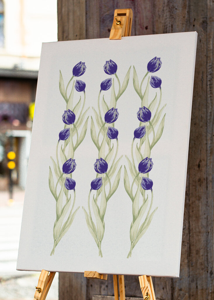 Tulips Repeating Blue