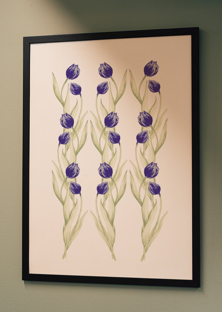 Tulips Repeating Blue