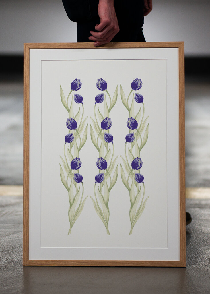 Tulips Repeating Blue