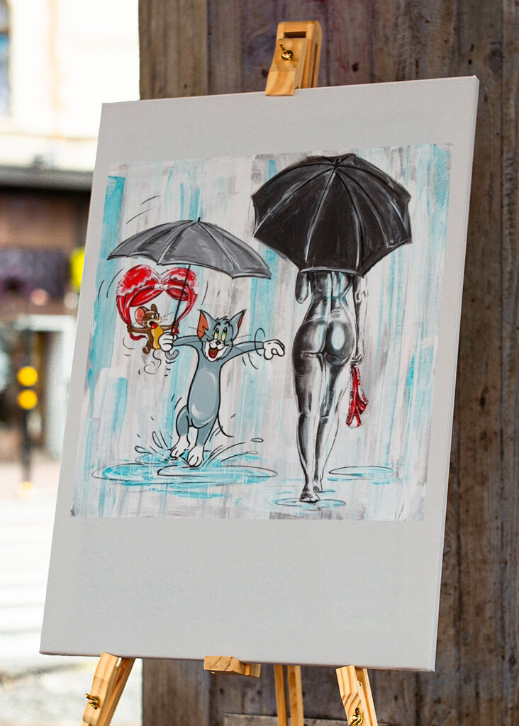 "Schaukeln im Regen."