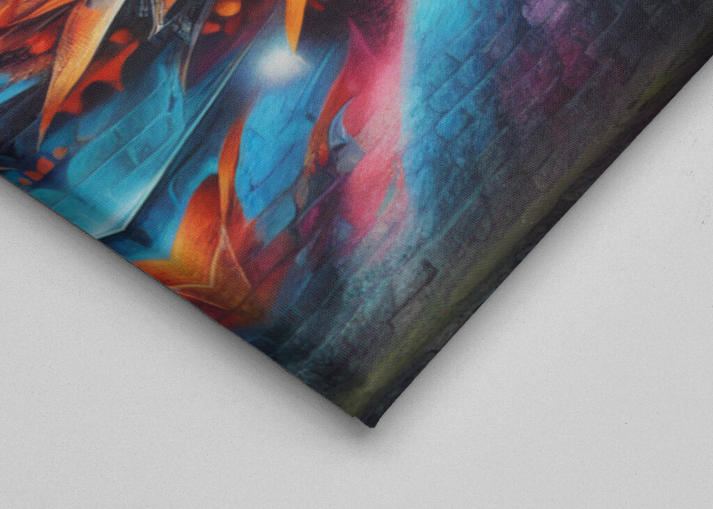 graffiti brick wall colored