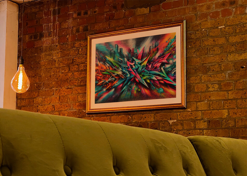 graffiti brick wall colored