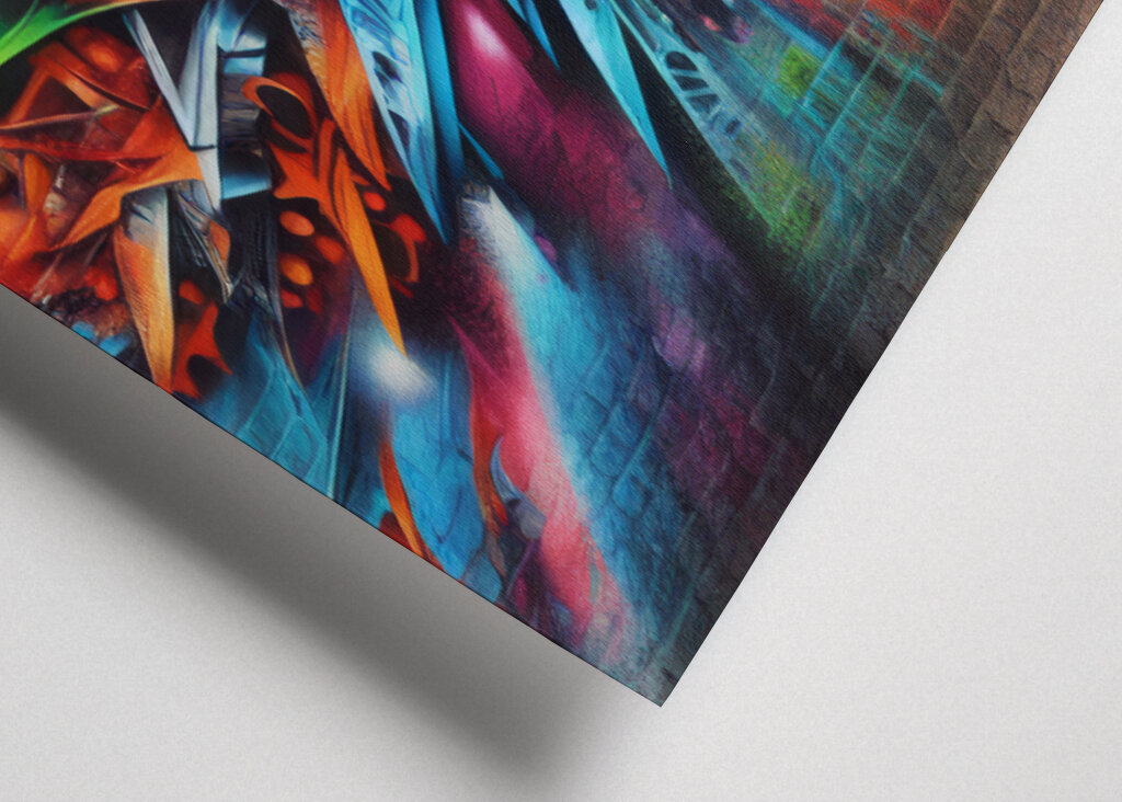 graffiti brick wall colored