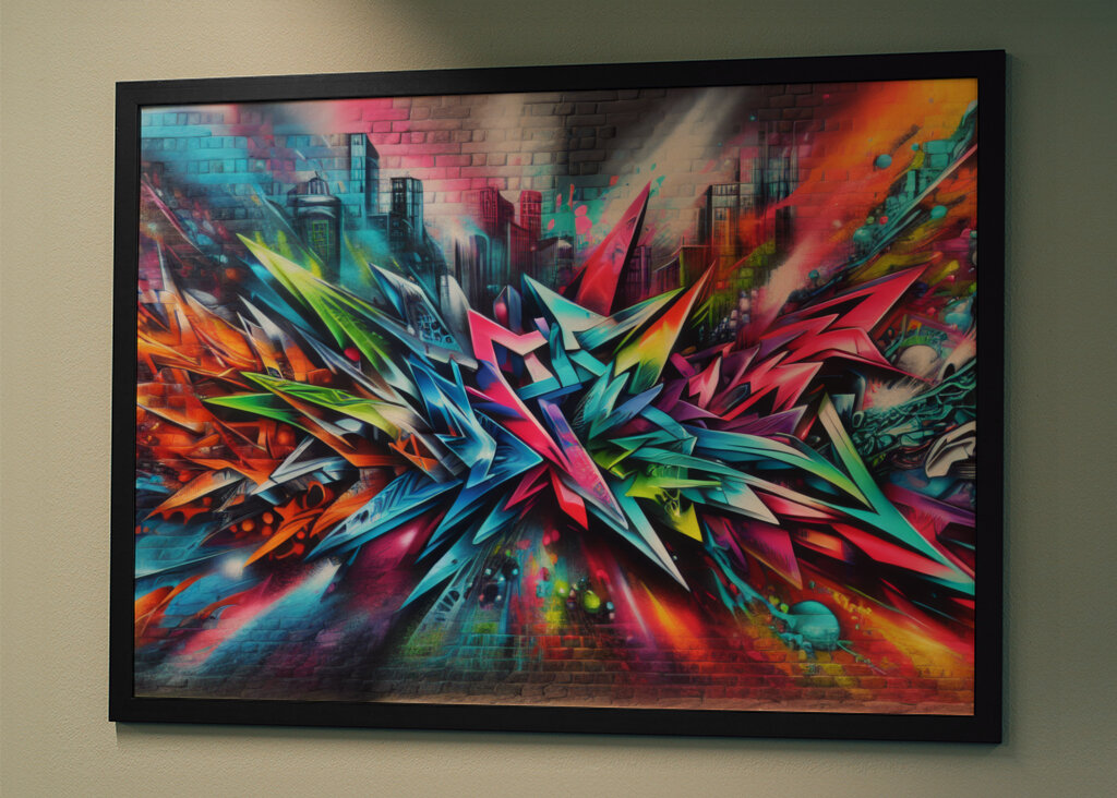 graffiti brick wall colored