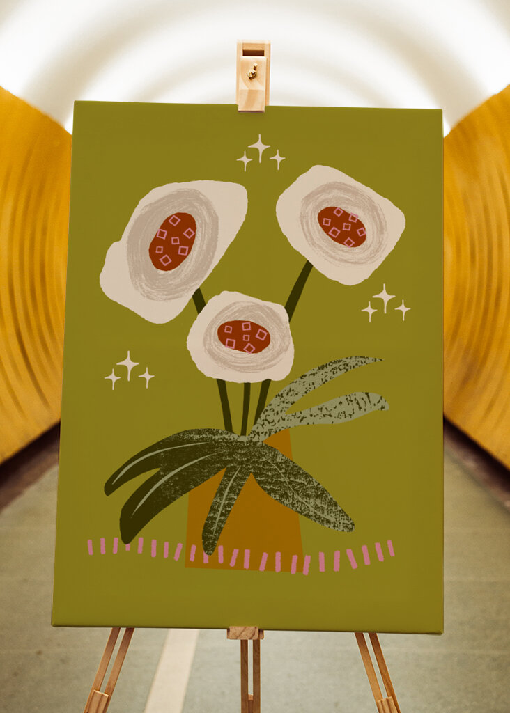 Vase fantaisiste d’anémones blanches