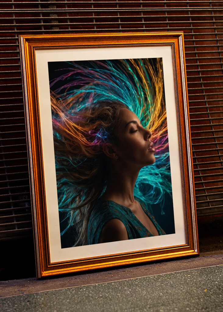 női meditáció színes haj