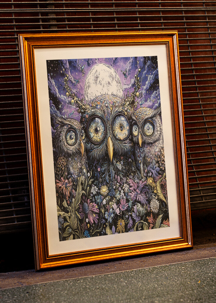Florale Eule Kunst