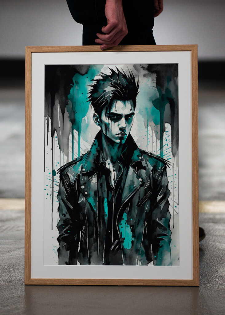 un potrait uomo acquerello