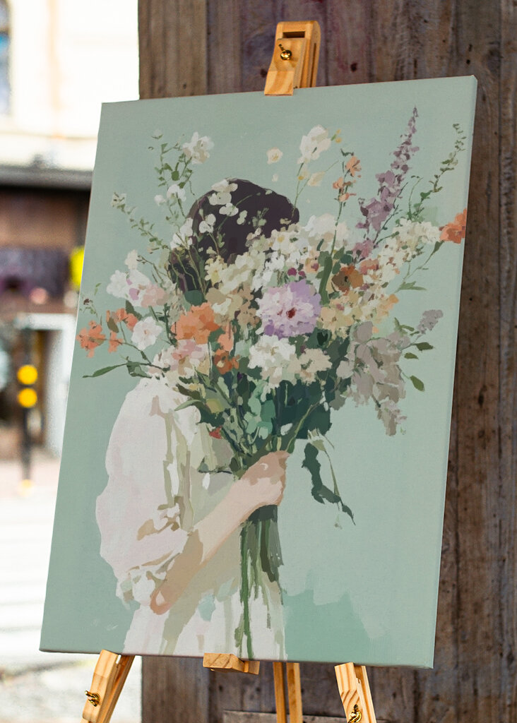Bouquet of blue flowers
