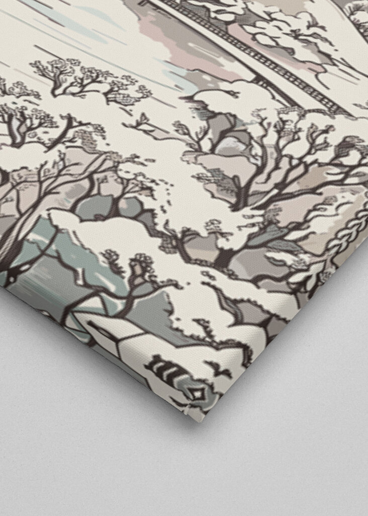 Crimson Sun Over Snowbound Cas