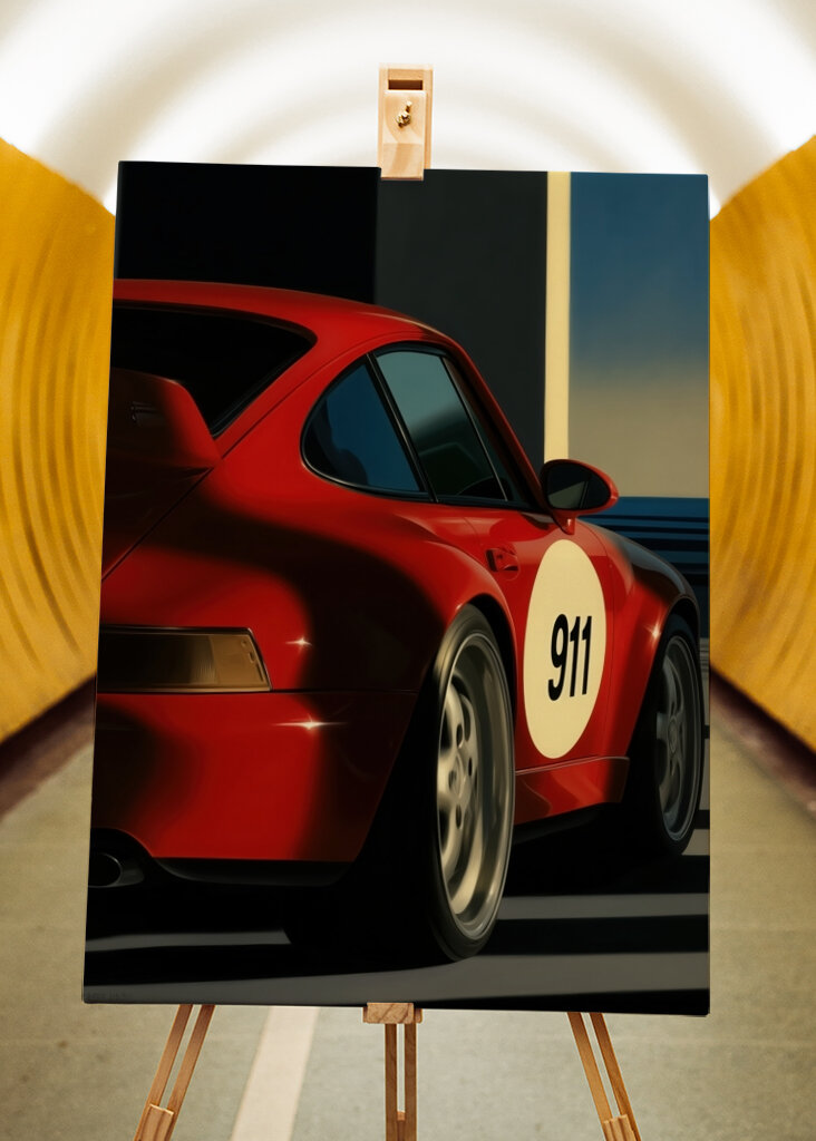 Rød Porsche 911 racerbil