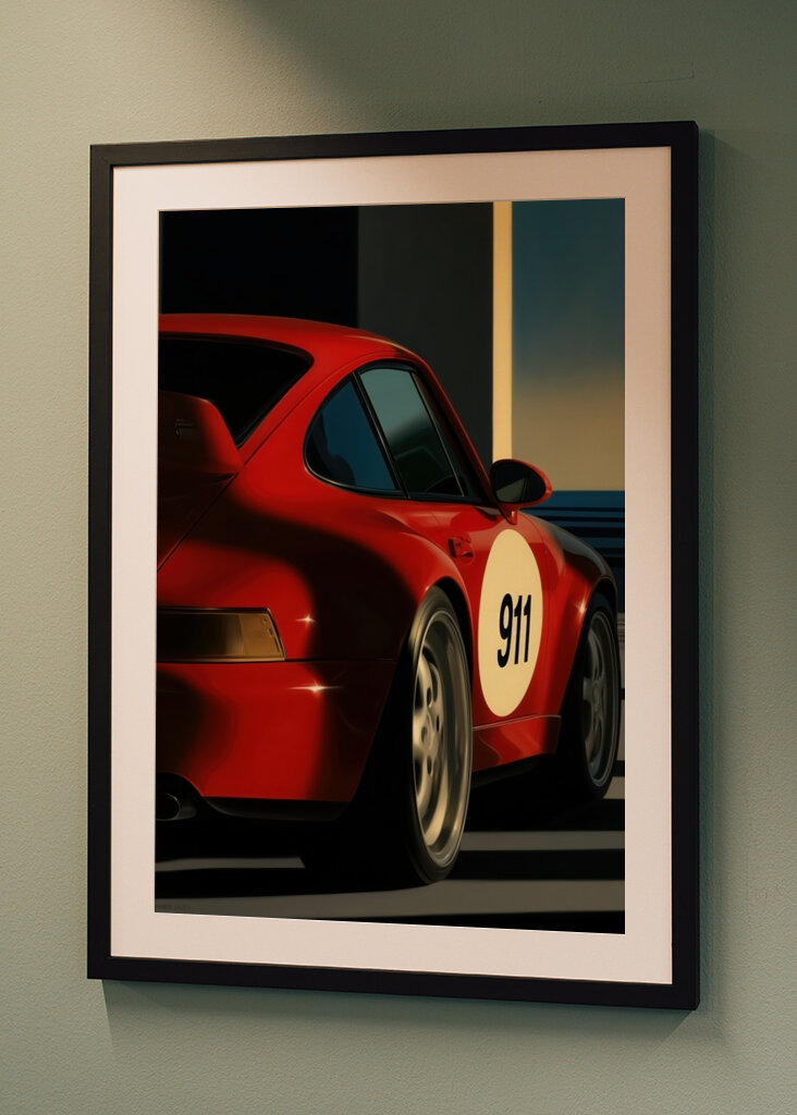 Rød Porsche 911 racerbil