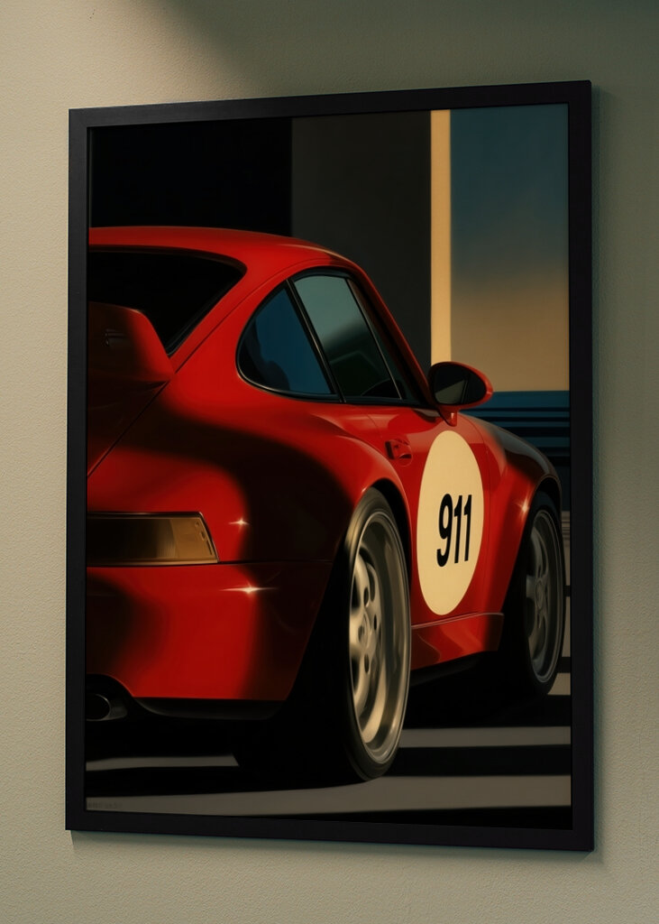 Rød Porsche 911 racerbil