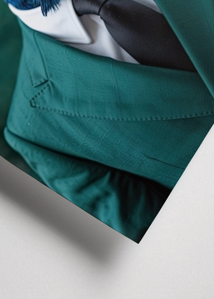 Elégant paon en costume sarcelle 