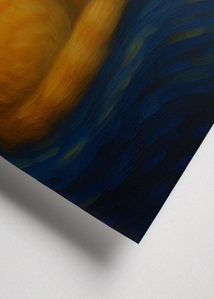 Cat Sleeping on a Starry Night