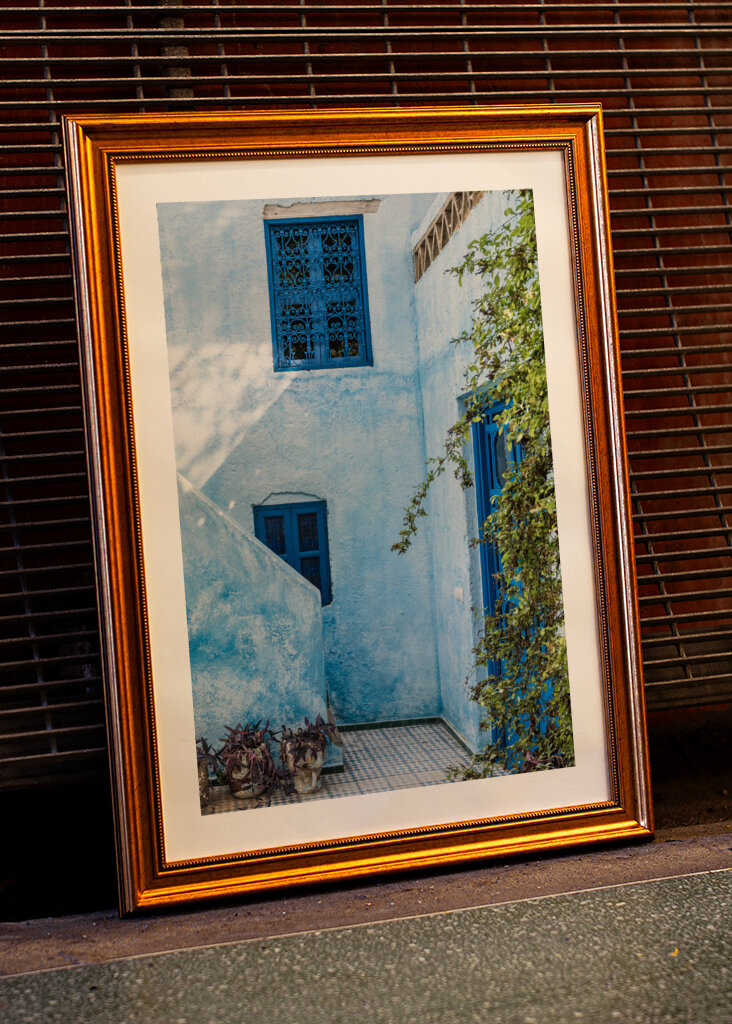 Blaue Fassade in Marokko