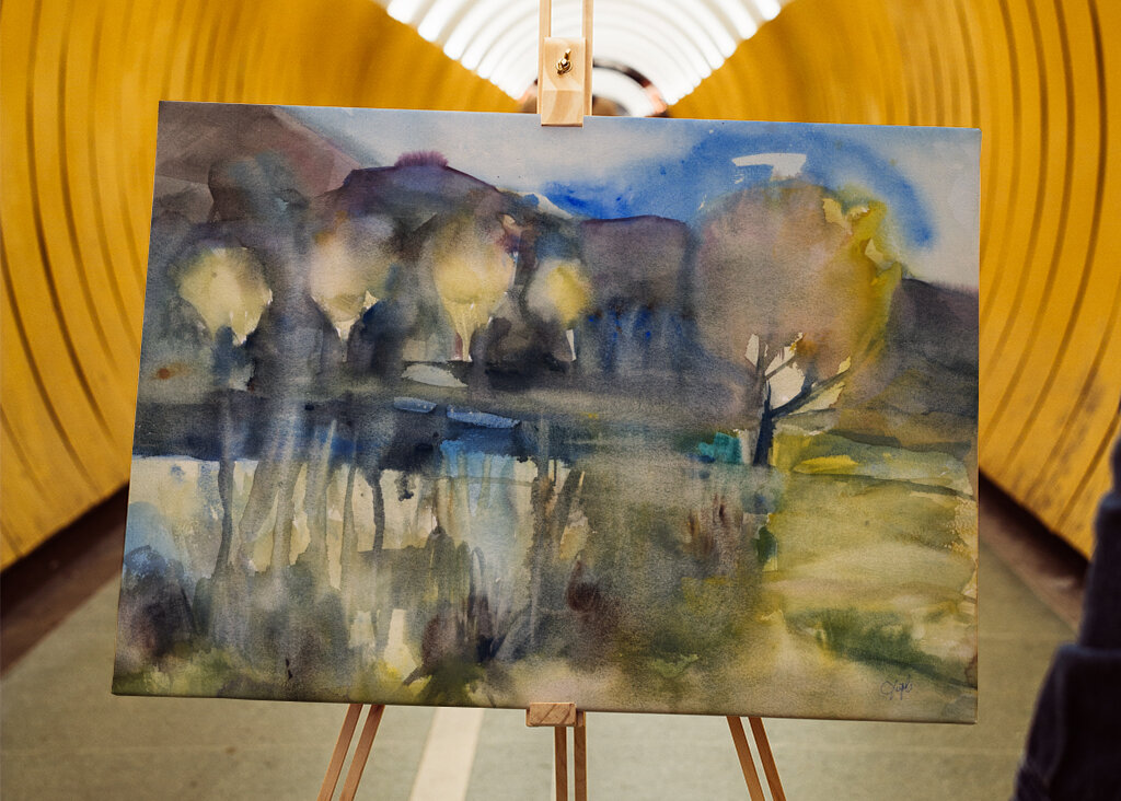 Watercolor Misty Forest