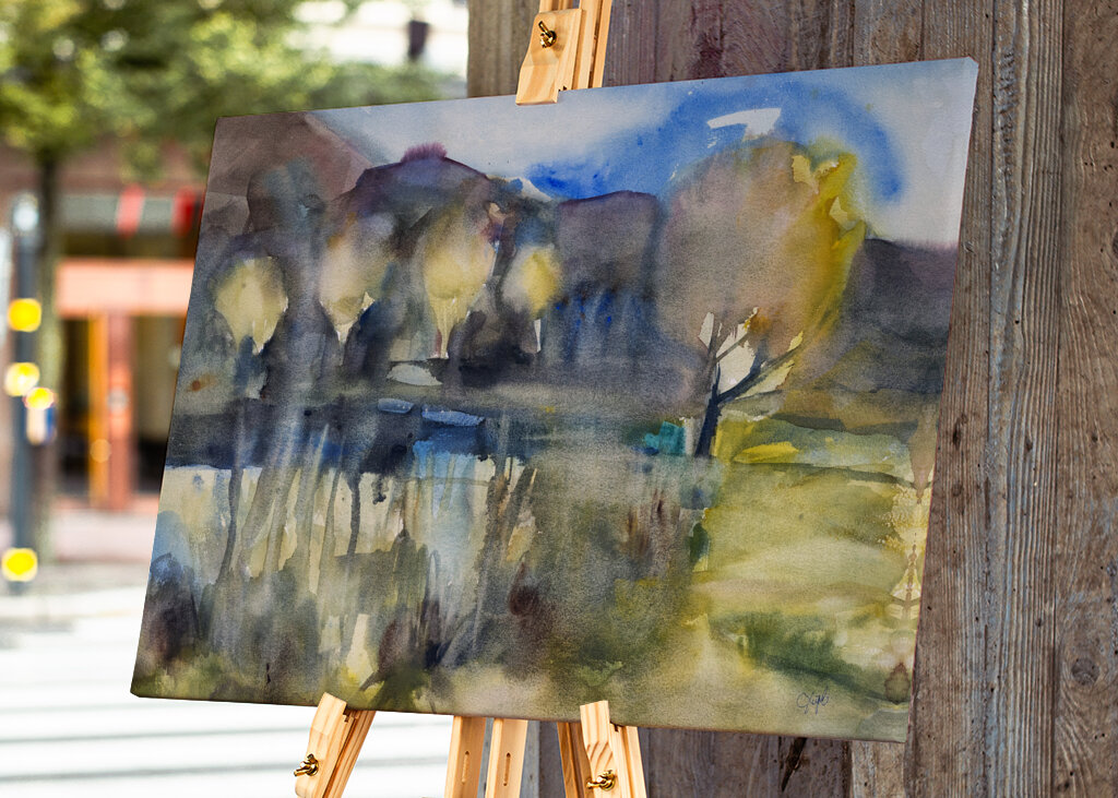 Watercolor Misty Forest