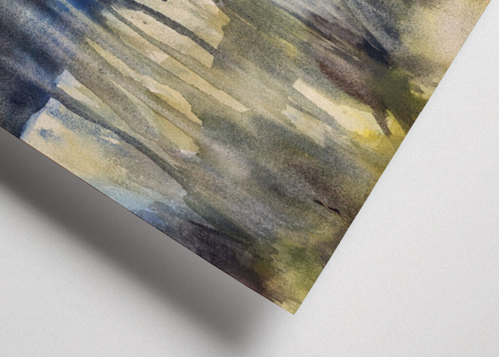 Watercolor Misty Forest