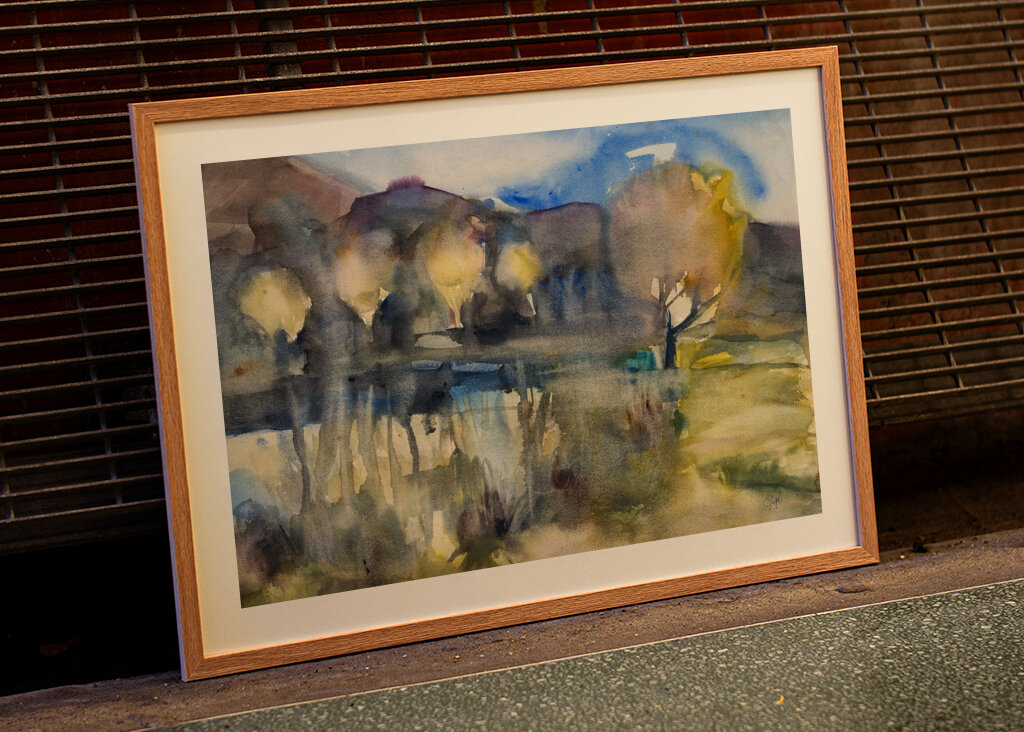 Watercolor Misty Forest