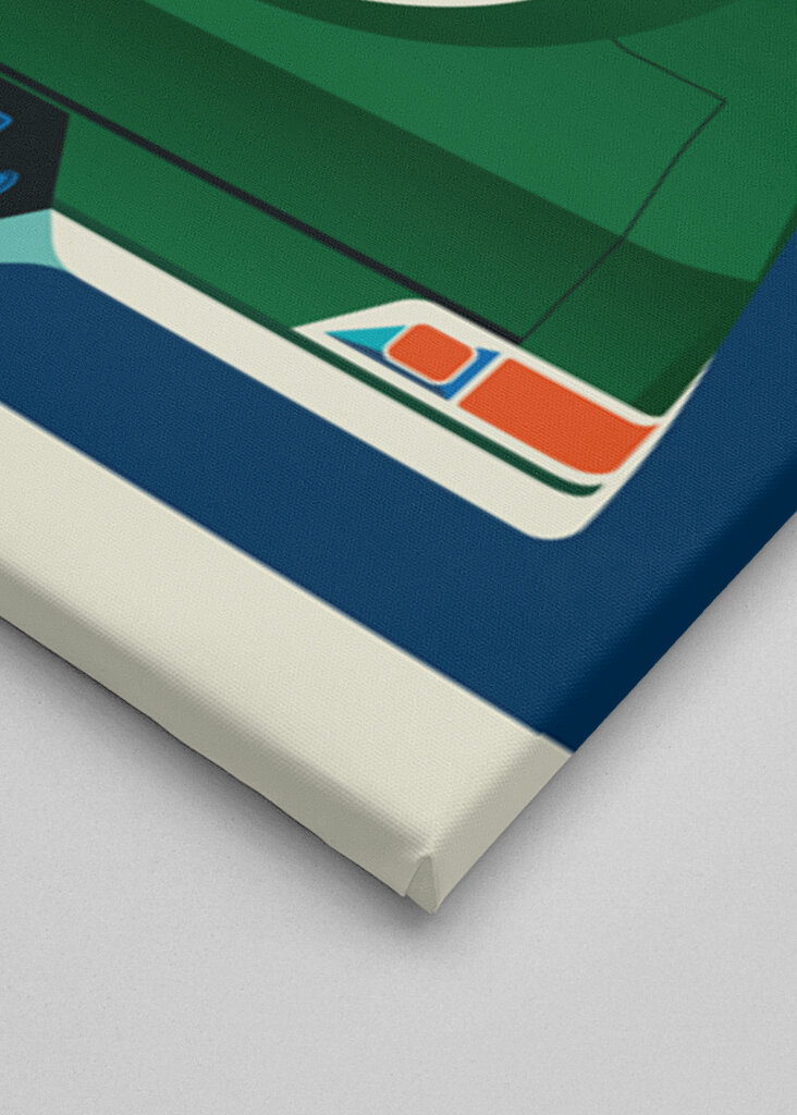 Grüner Oldtimer mit Sonne