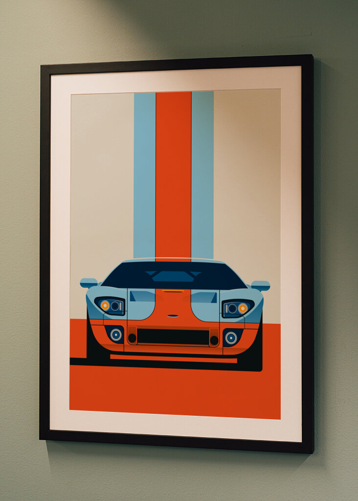 Red and blue sports car