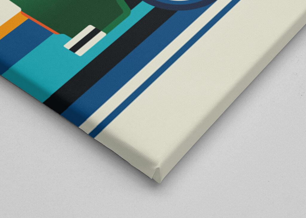 Vintage green camper van