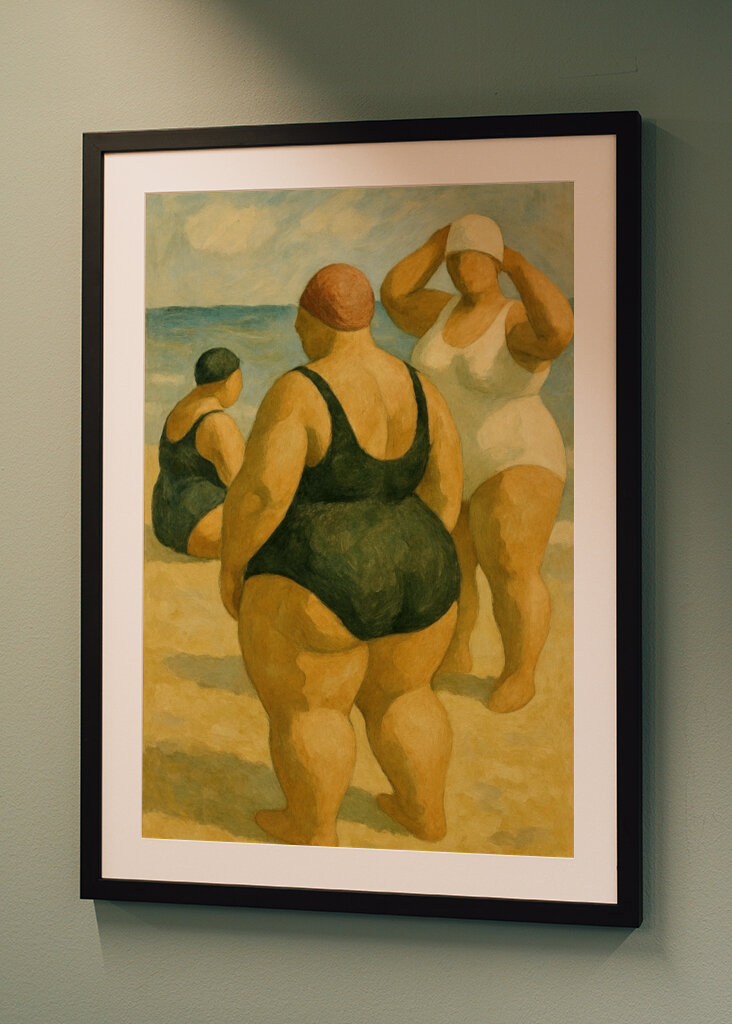 Koupající se na pláži