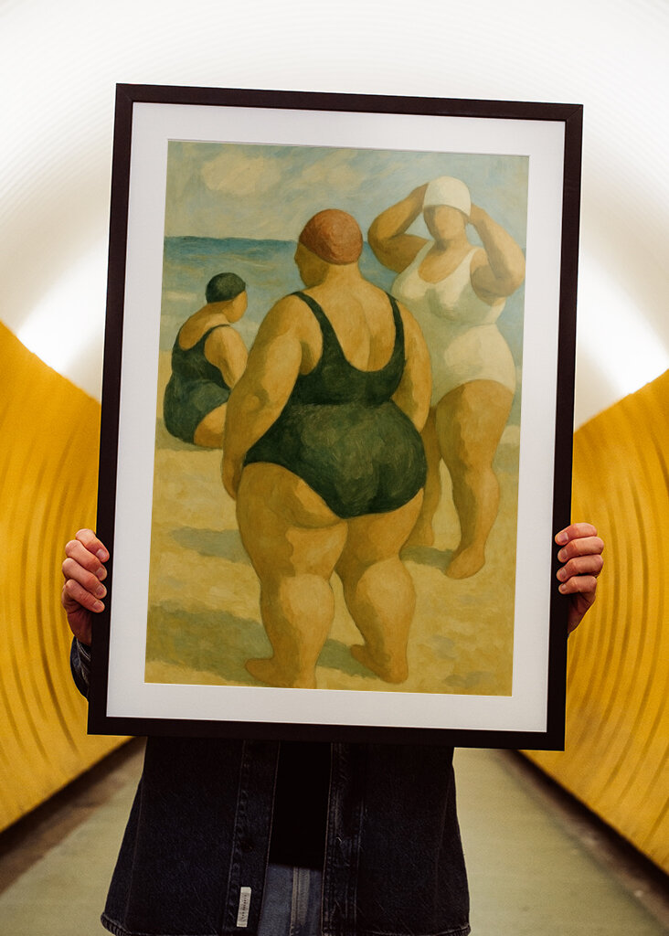 Koupající se na pláži