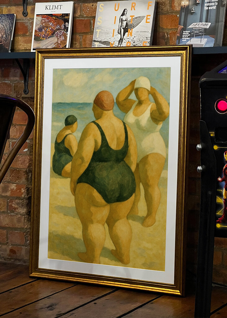 Koupající se na pláži